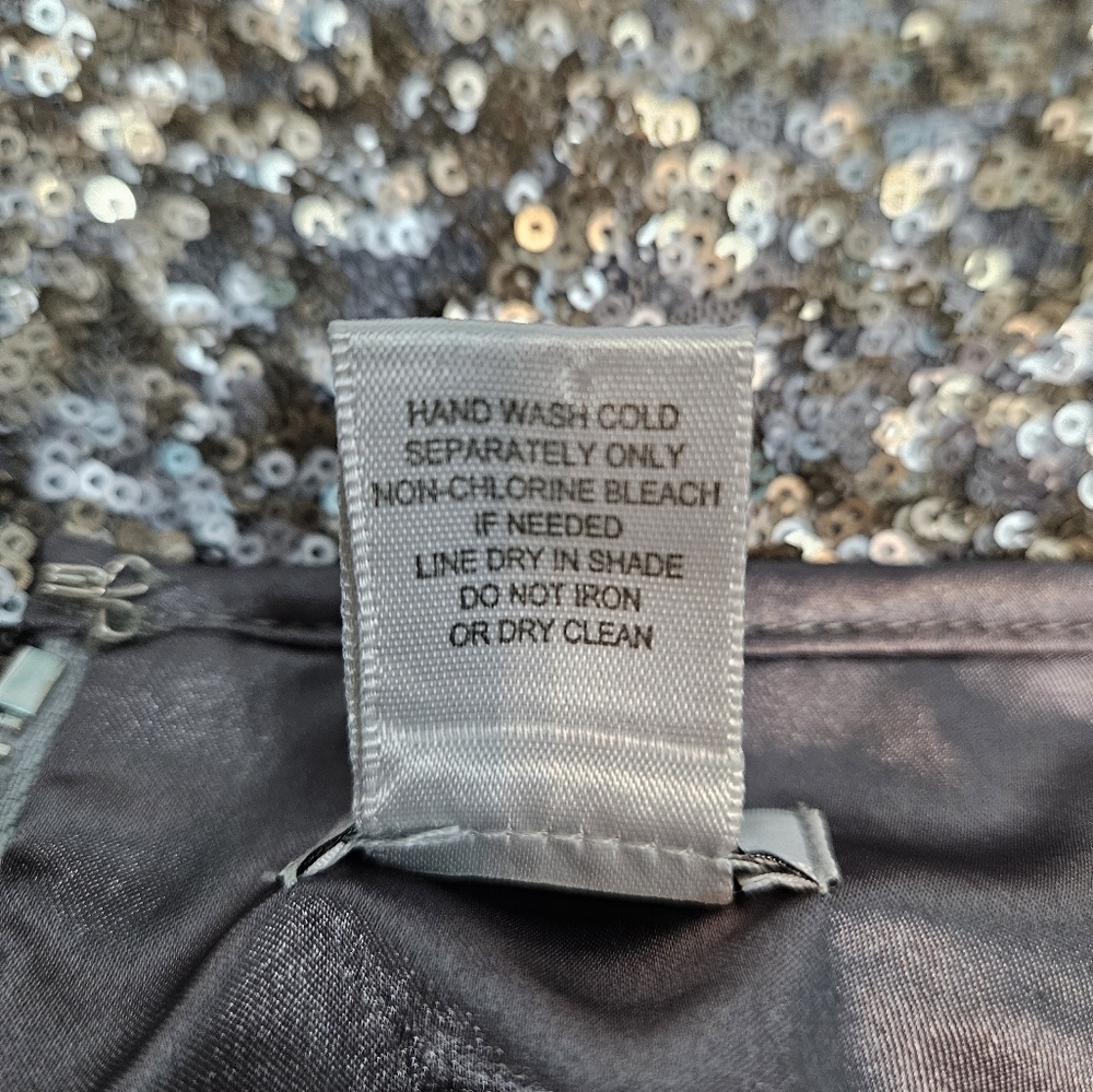 Cache Metallic Gold & Silver Sequin Mini Skirt Si… - image 7